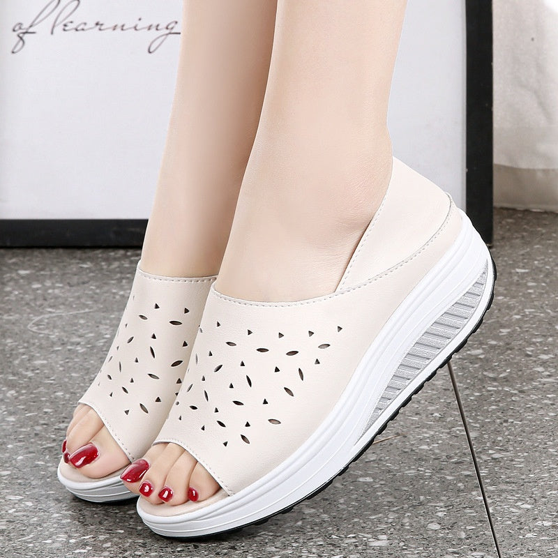 【35-40】Retro Muffin grosime Muffin grosime Soft Bottom Sandale pentru femei