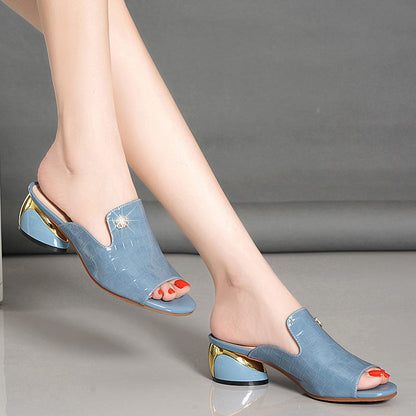 🥰【35-43】👡2024 noua moda papuci cu gura de peste