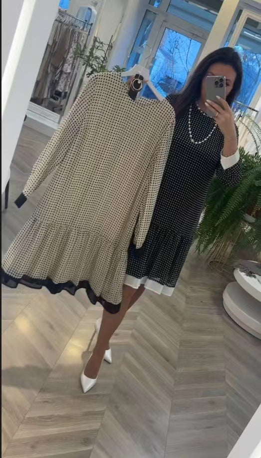 【S-3XL】Rochie elegantă din bumbac de înaltă calitate, cu model în buline