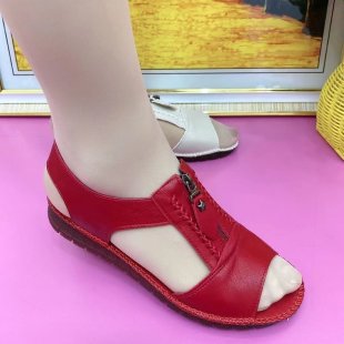【35-43】2024 New Sandale noi Flat plat din piele naturală moale non-alunecare Soft Sole pantofi