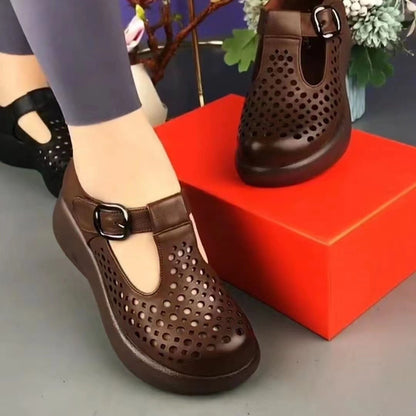 【35-40】2024 Noua modă pentru femei, ocazional, din piele naturală, pantofi cu talpă groasă