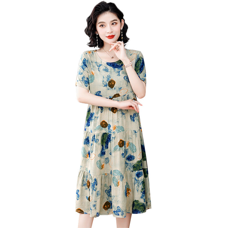 【XL-5XL】2024 noua rochie florala de marime mari de vara