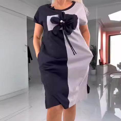 【S-5XL】Rochie cu mâneci scurte cu imprimeu la modă de primăvară