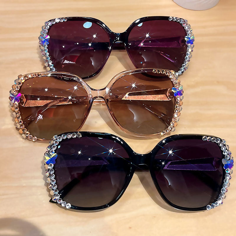 【50%OFF】Ochelari de soare polarizați pentru femei de marcă de lux cu protecție UV400, ochelari de soare la modă cu stras