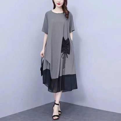 🔥【50%OFF】👗【L-5XL】Rochie de înaltă calitate, la modă și confortabilă, din bumbac de mărime plus