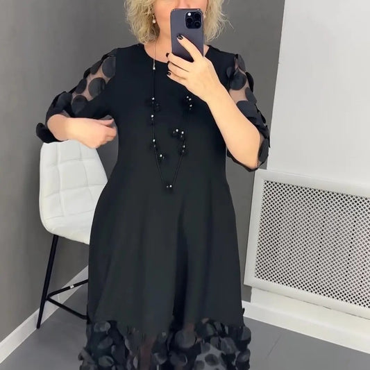 🥰【S-3XL】Rochie de dama marime plus cu gat rotund