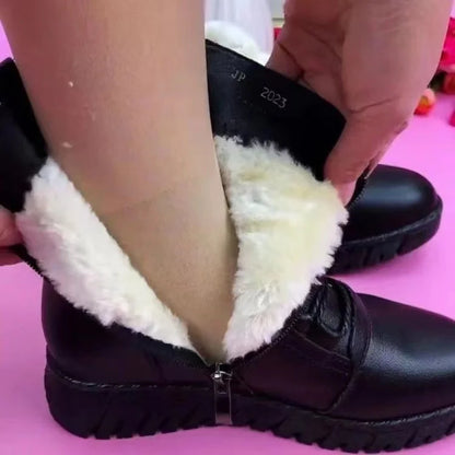 💥【35-40】2023 noi cizme de iarnă din piele de cașmir, îngroșarea bumbacului impermeabil